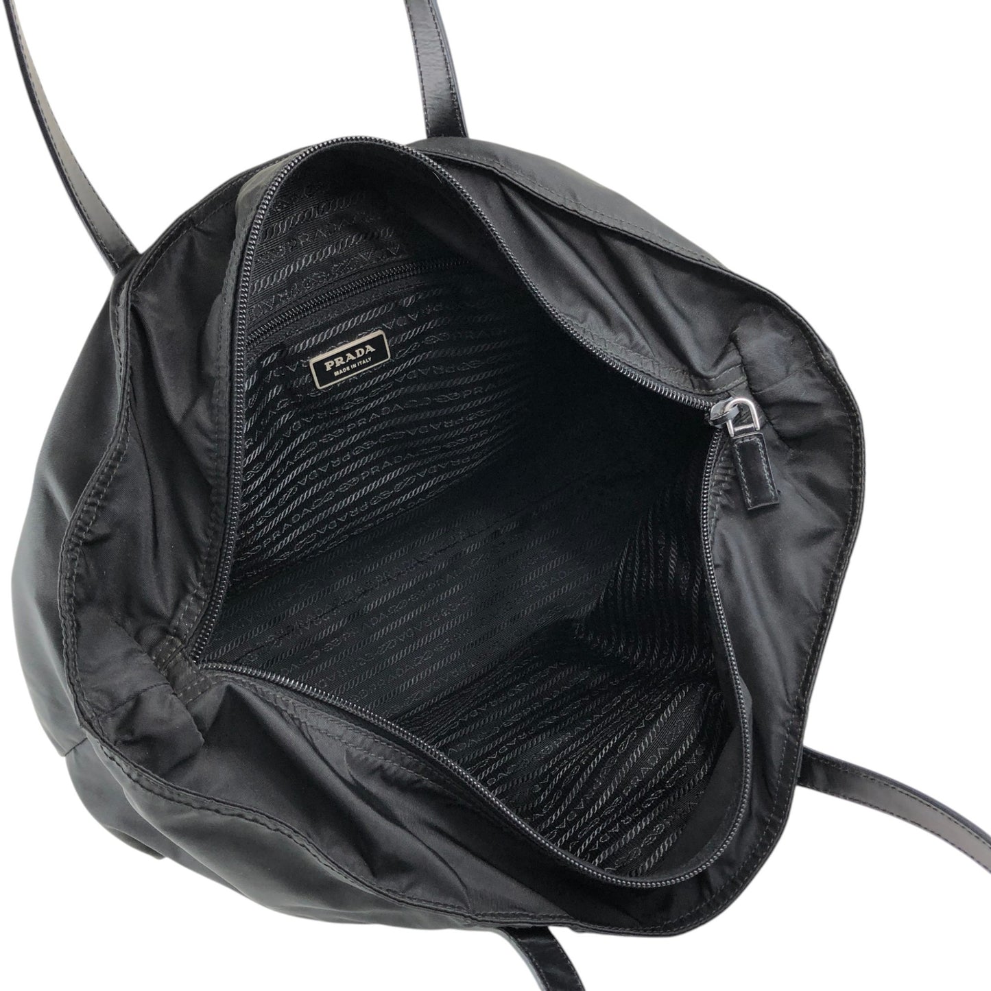 PRADA Tessuto Triangle Logo Totebag Black Vintage naaxd3