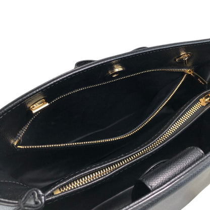 Salvatore Ferragamo Vala Chain Shoulder bag Handbag Black Vintage 3bmif6