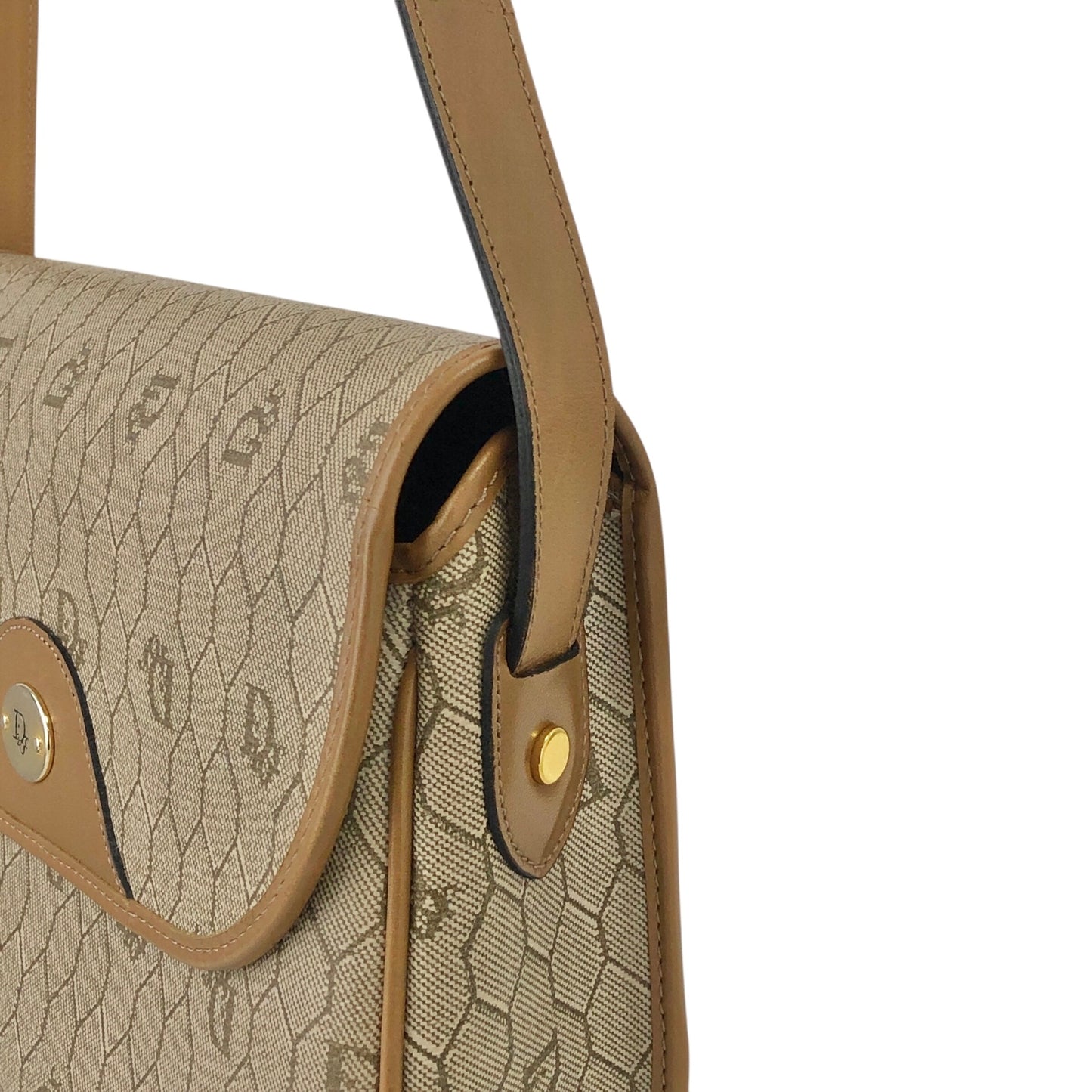 Christian Dior Honeycomb Pattern Shoulder bag Beige Vintage 7cr6d8