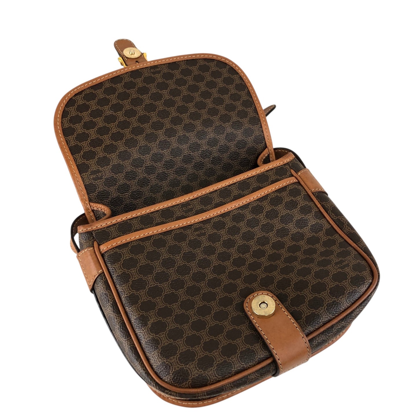 CELINE Macadam Blason Shoulder bag Brown Vintage uuvwb7