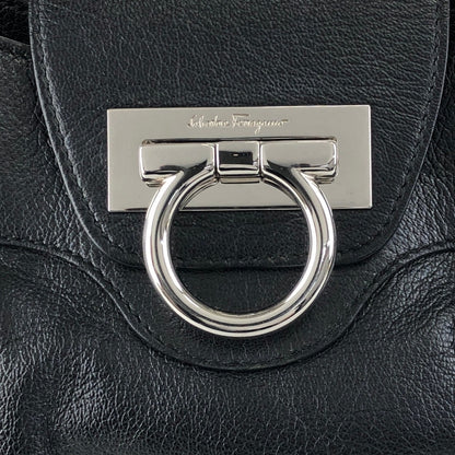 Salvatore Ferragamo Gancini Handbag Black Vintage mfbzax