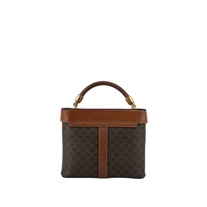CELINE Macadam Blason Two-way Vanity bag Shoulder bag Brown Vintage me53ak