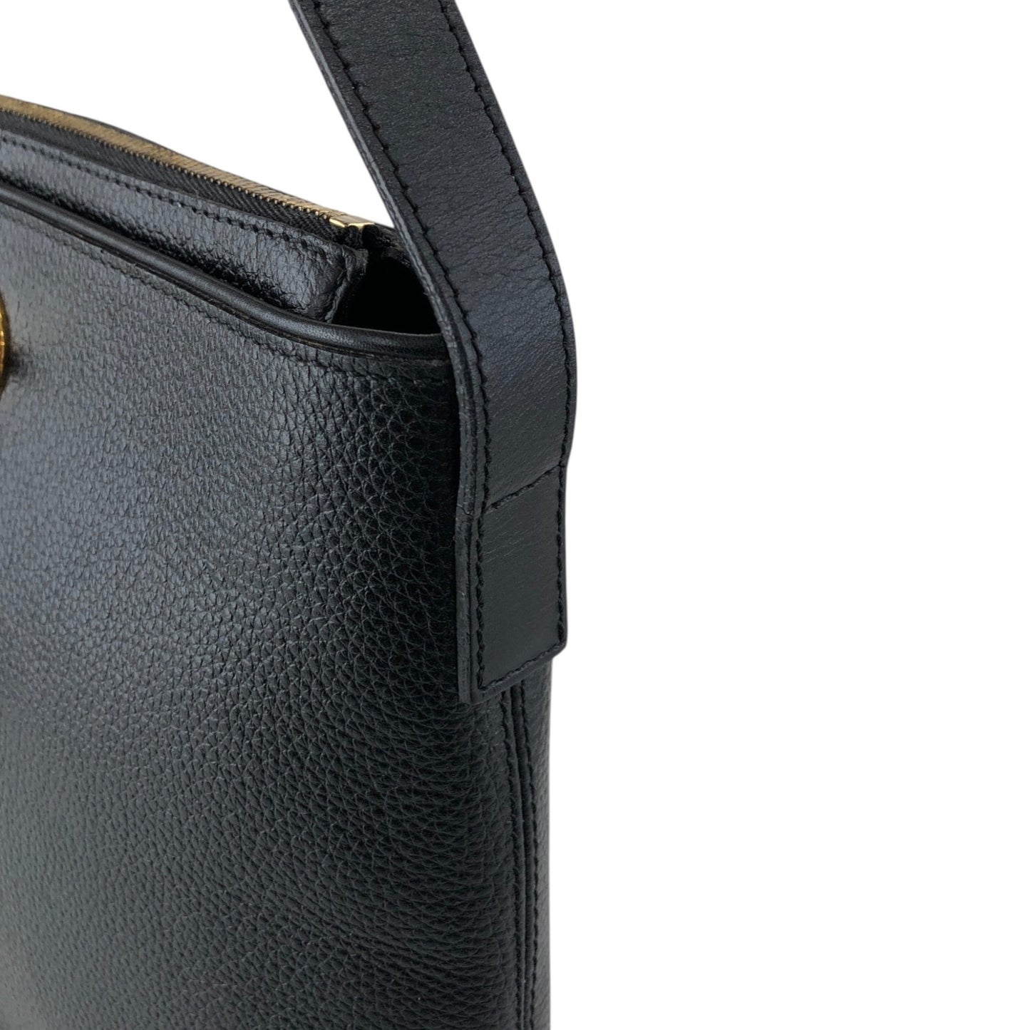 CELINE Toggle Clasp Shoulder bag Black Vintage agj7jw