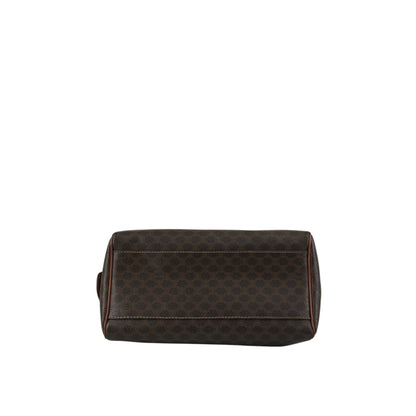CELINE Macadam Blason Small Boston bag Handbag Brown Vintage 3wak2v