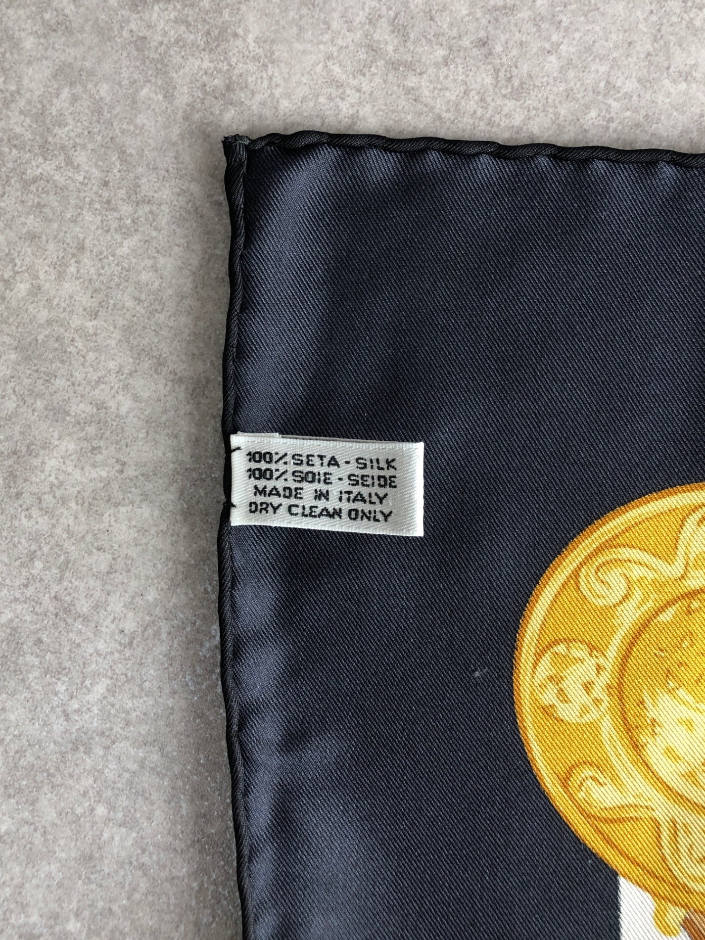 CELINE Silk  Scarf White×Black Vintage 8h2tdm