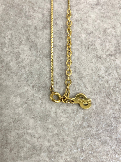 Christian Dior CD Logo Necklace Gold Vintage fjduai