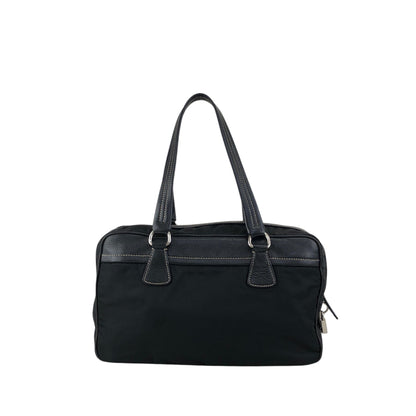 PRADA Logo Boston bag Totebag Black Vintage b57rj5