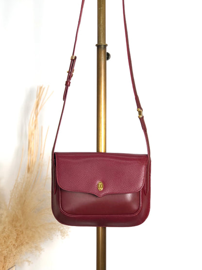 Cartier Flap Shoulder bag Bordeaux Vintage 63gc86