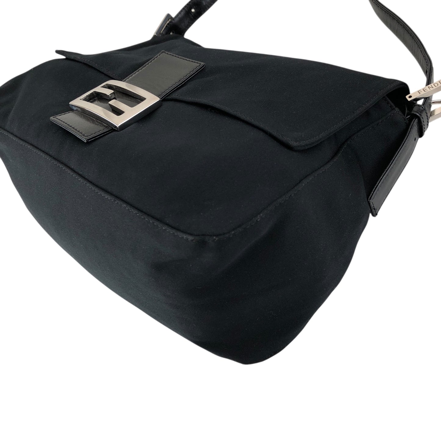 FENDI Logo Shoulder bag Black Vintage vvvemn