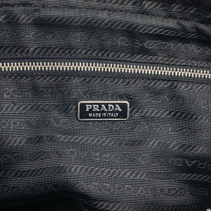 PRADA Tessuto Triangle Logo Small Boston bag Handbag Black Vintage ezhmex