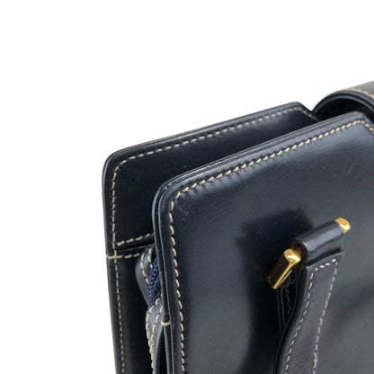 Christian Dior Logo Handbag Dark Navy Vintage undgi8