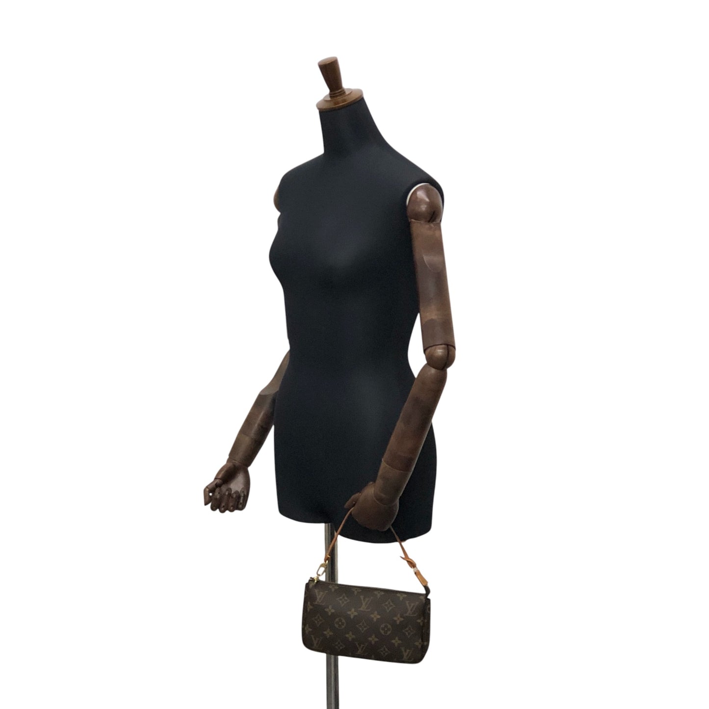 LOUIS VUITTON Monogram Small Handbag Shoulder bag Brown Vintage 523ina