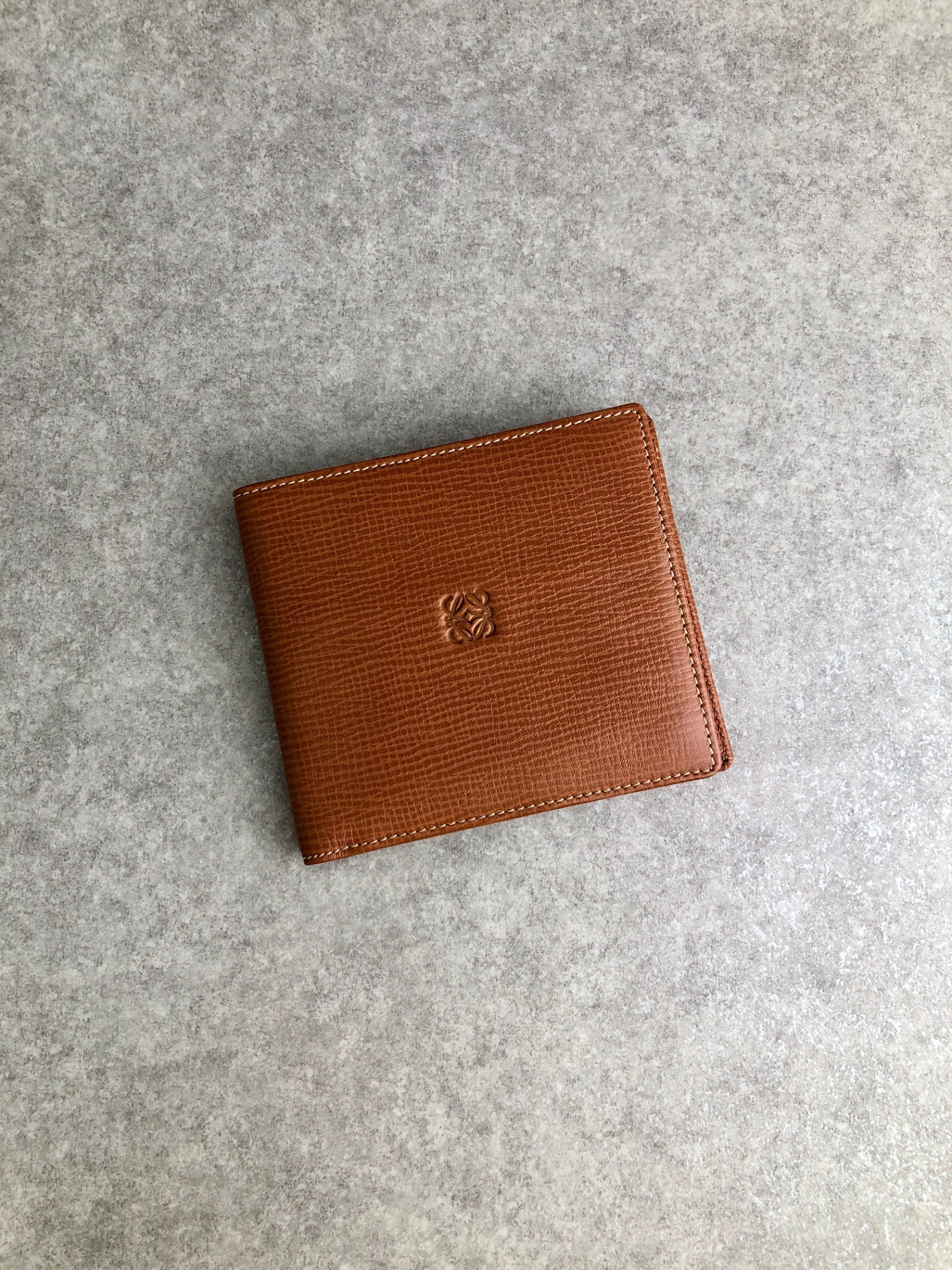 LOEWE Anagram Folded Wallet Brown Vintage ntgjhx