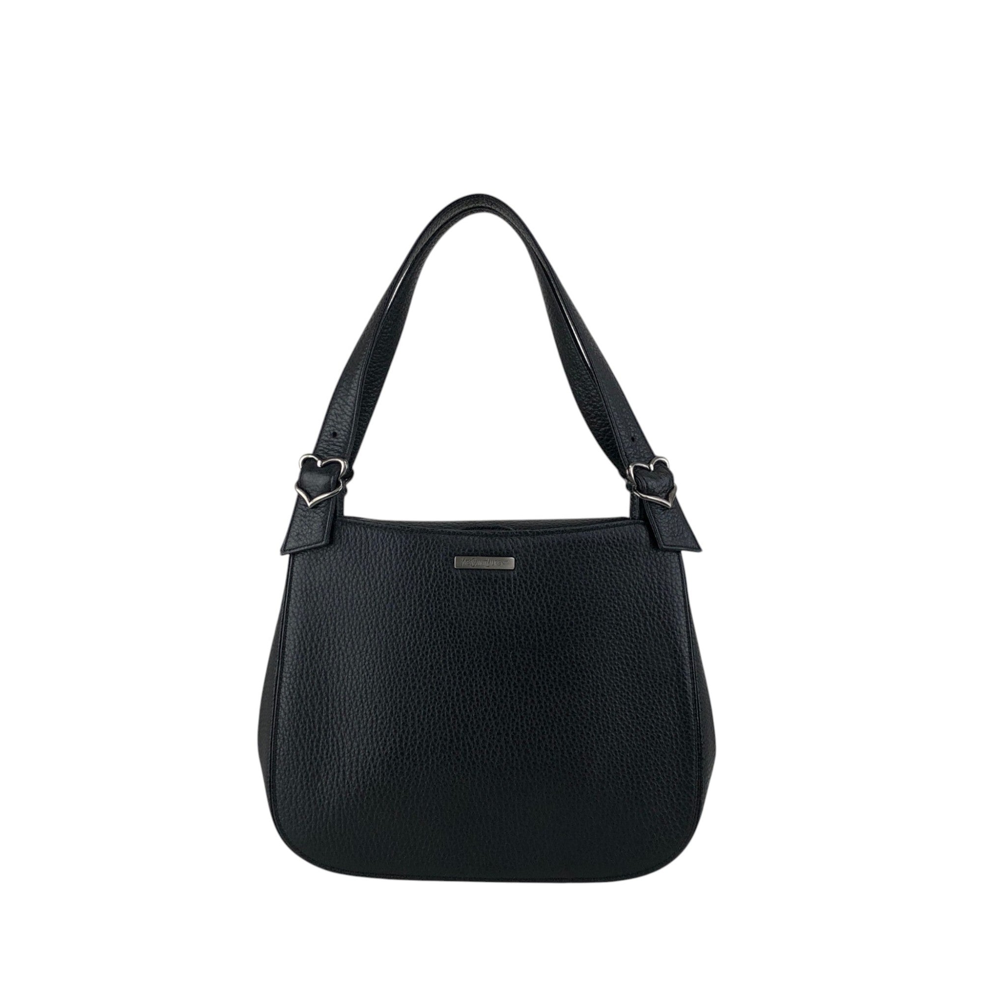 Yves Saint Laurent Logo Shoulder bag Black Vintage p2bexr