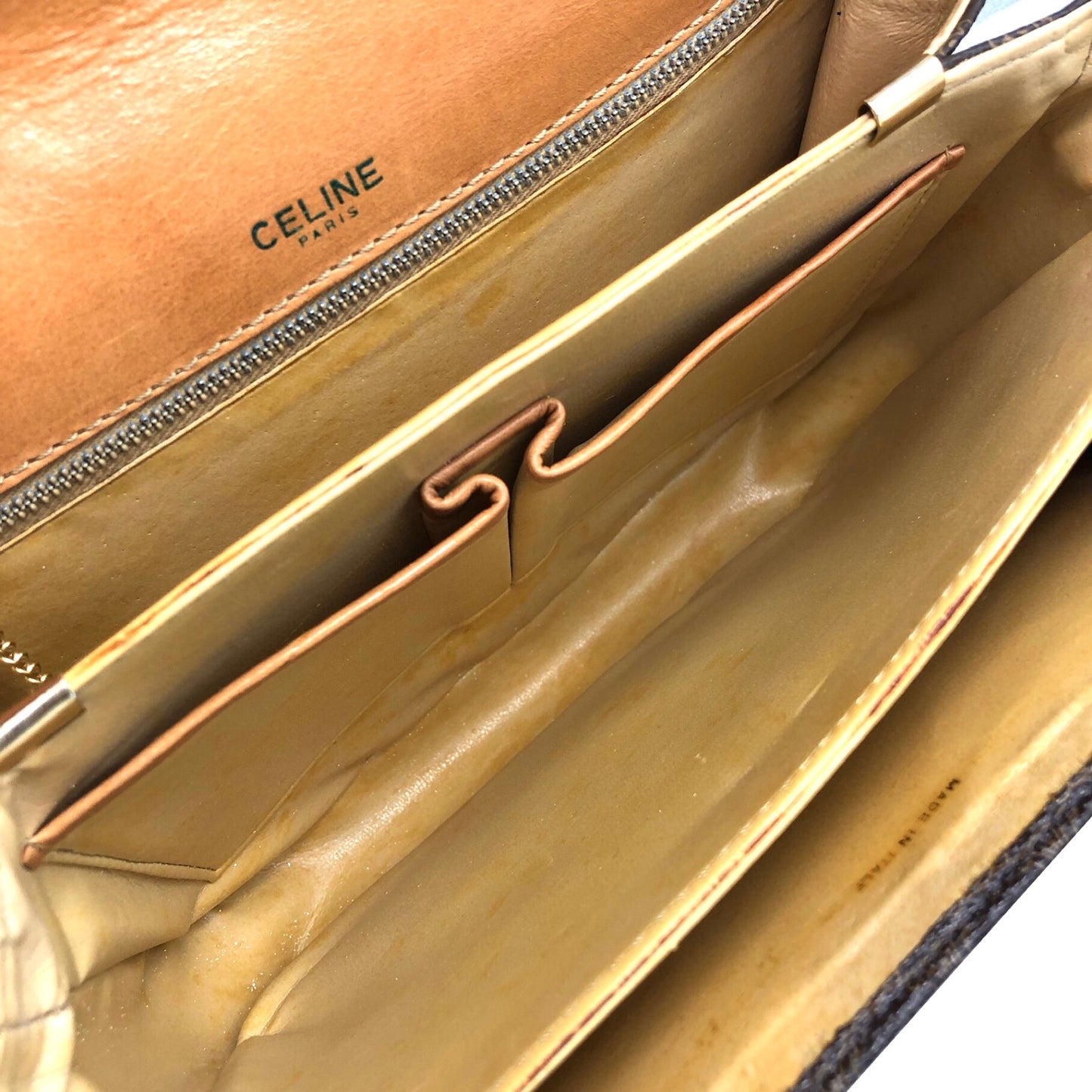 CELINE Macadam Horse Carriage Shoulder bag Brown Vintage dccdnx