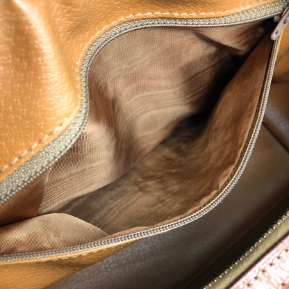 CELINE Macadam Blason Handbag Boston bag Brown Vintage xrgcpj