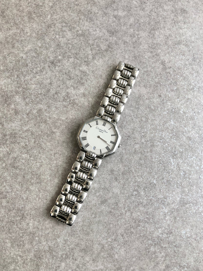 Christian Dior Quartz Watch Silver D45-106-1 Vintage m4evpi