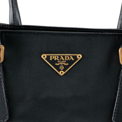 PRADA Tessuto Triangle Logo Totebag Black Vintage xs7v7s