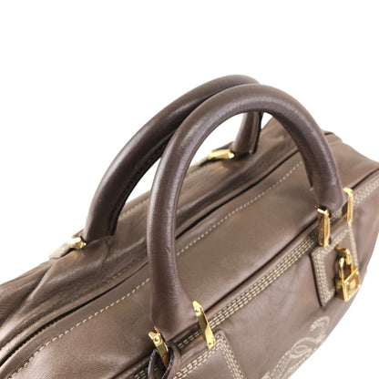LOEWE Amazona Small Boston bag Handbag Brown Vintage irfyjk