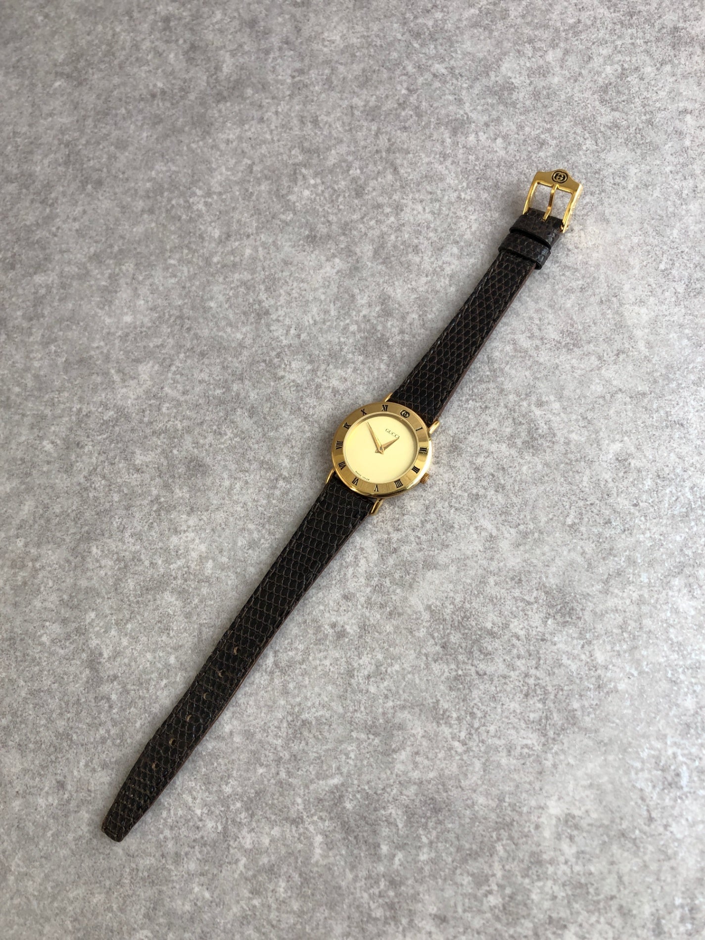 GUCCI Quartz Watch Brown×Gold Vintage cfa68u