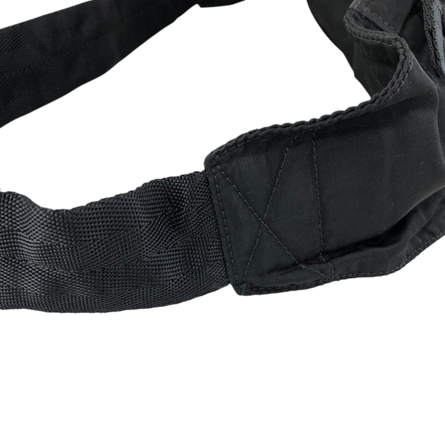 PRADA Tessuto Triangle Logo Sling bag Black Vintage cf6epr