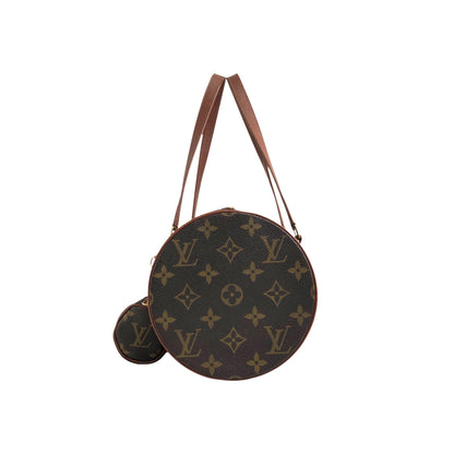 LOUIS VUITTON Monogram Handbag Pouch Brown Vintage 537a4y