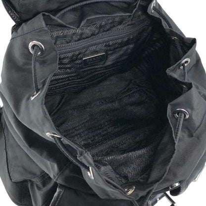 PRADA Tessuto Triangle Logo Double Pocket  Backpack Black Vintage cz4rjs