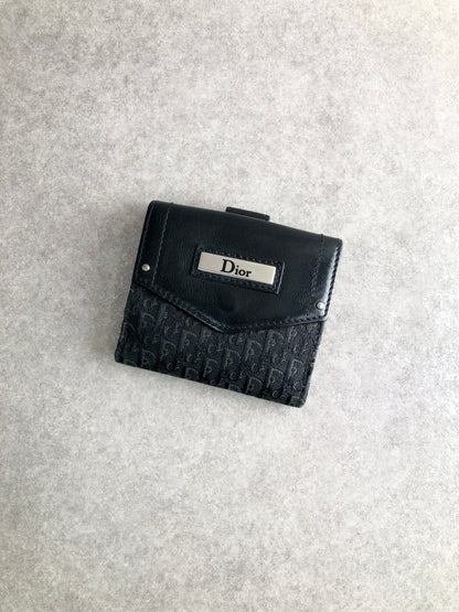 Christian Dior Street Chic Logo Folded Wallet Black Vintage u55wnp