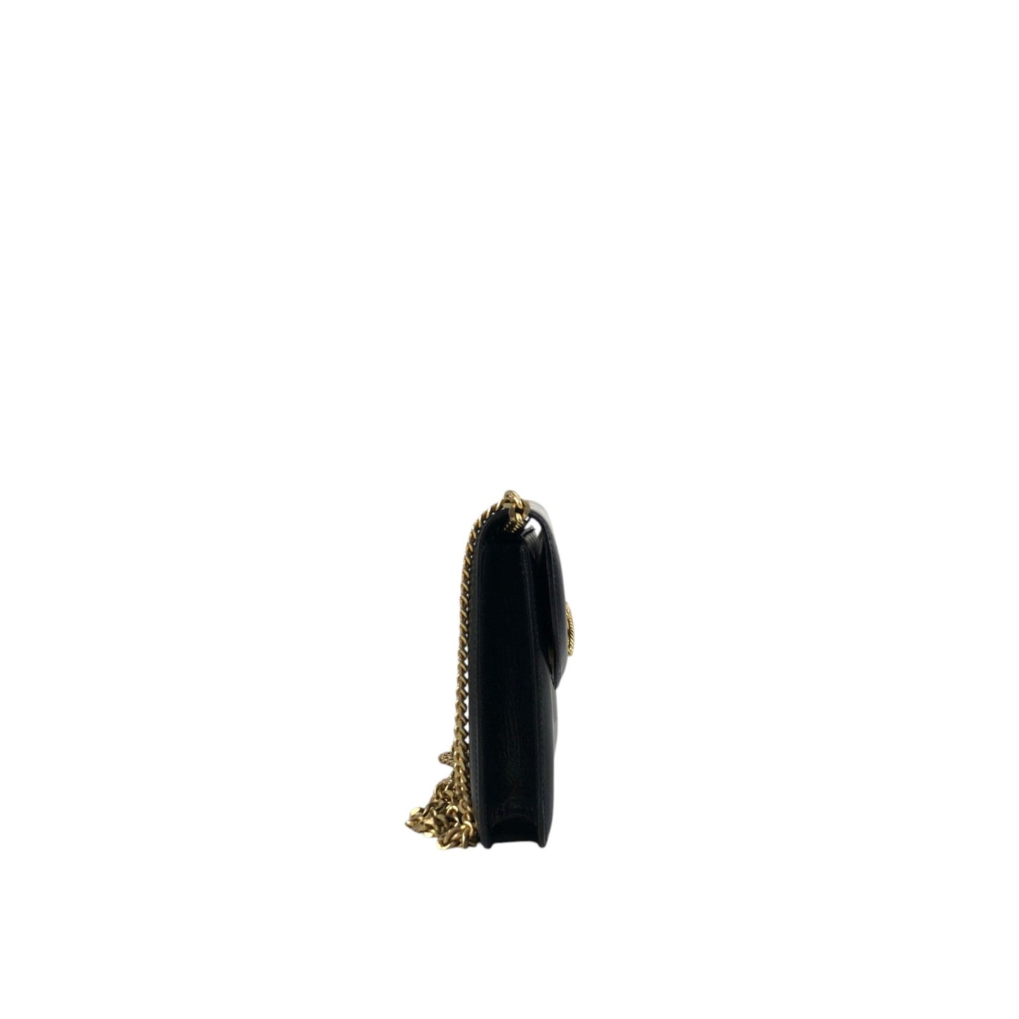 CELINE Triomphe Chain Shoulder bag Black Vintage thnjzk