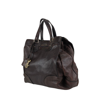 CELINE Horse Carriage Charm Handbag Brown Vintage tmv6c2