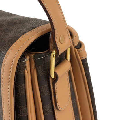 CELINE Macadam Blason Shoulder bag Brown Vintage cwx3rn