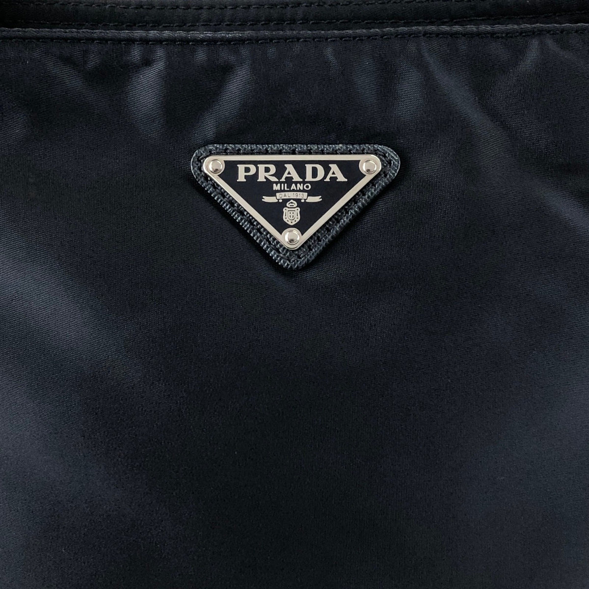 PRADA Logo Front Buckle Shoulder bag Navy Vintage eiigp4