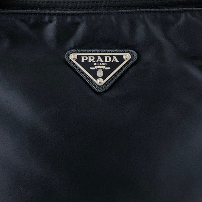PRADA Logo Front Buckle Shoulder bag Navy Vintage eiigp4