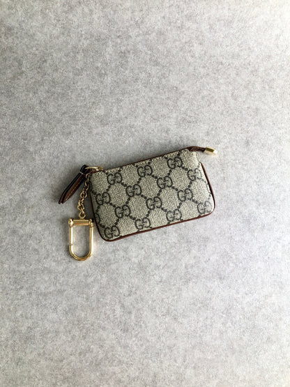 GUCCI GG Pattern Coin Purse Beige Vintage i52dbi