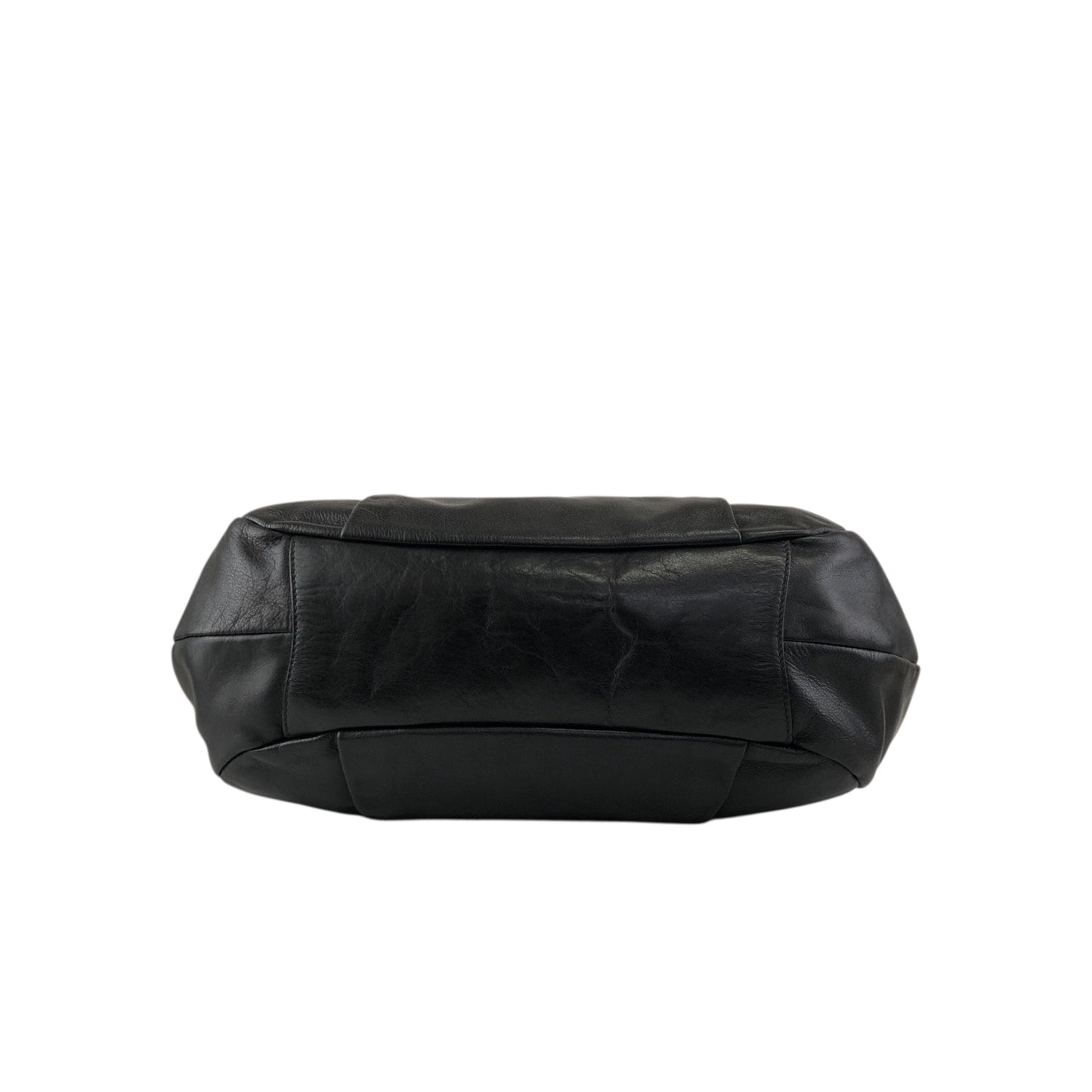 PRADA Logo Round Handbag Black Vintage 4frjvm