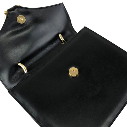 CELINE Horse Bit Top Handle Handbag Black Vintage b2e5yr