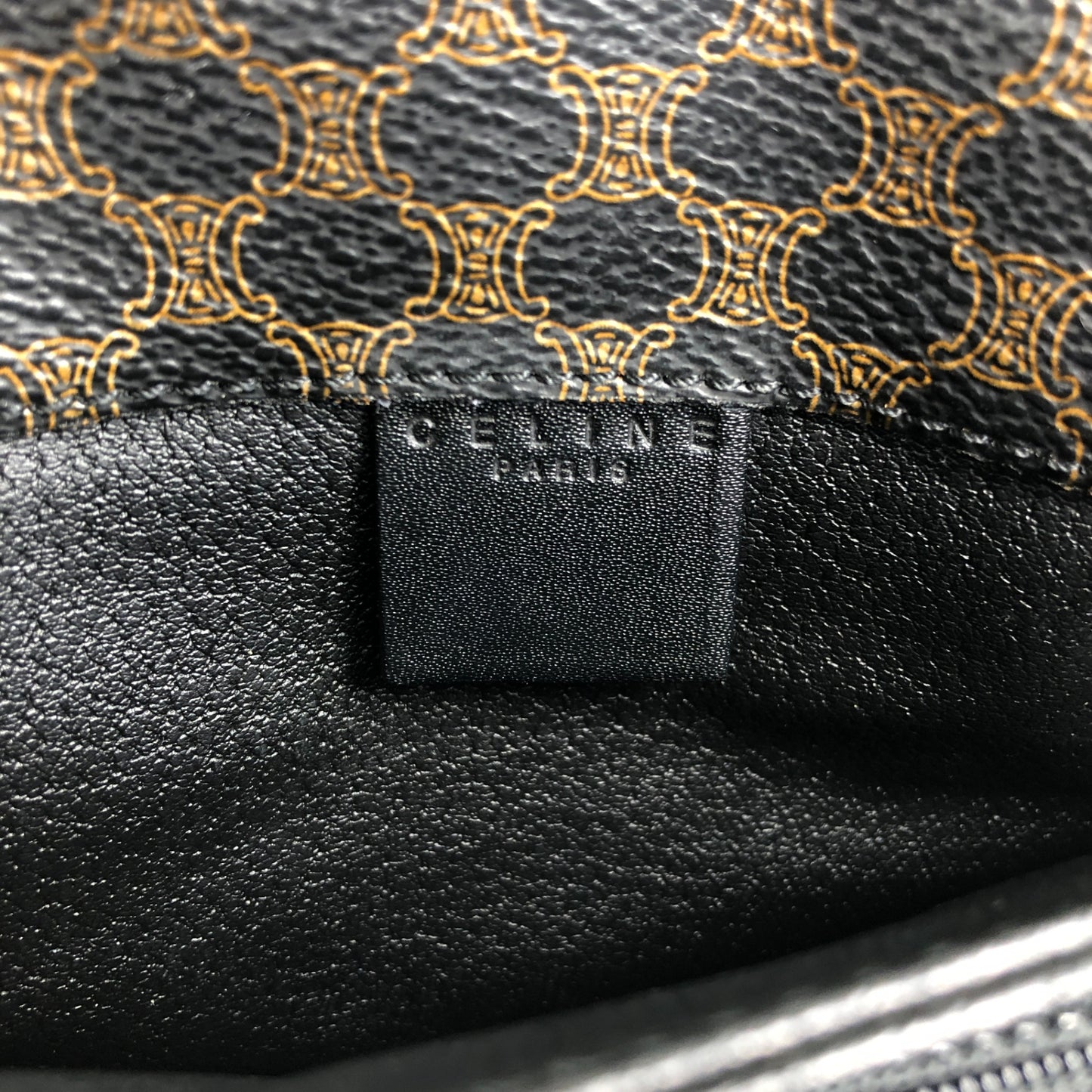 CELINE Macadam Front Buckle Shoulder bag Black Vintage n5nr8t