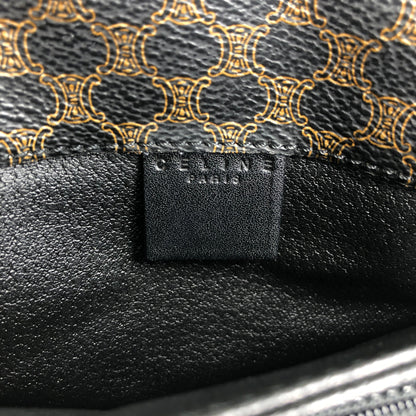 CELINE Macadam Front Buckle Shoulder bag Black Vintage n5nr8t