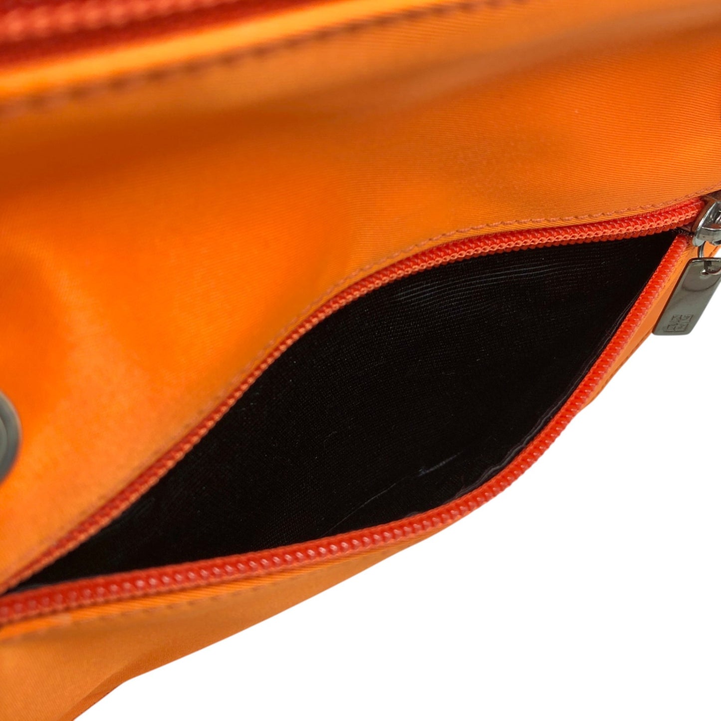 GIVENCHY Logo Shoulder bag Black×Orange Vintage ahpuhk