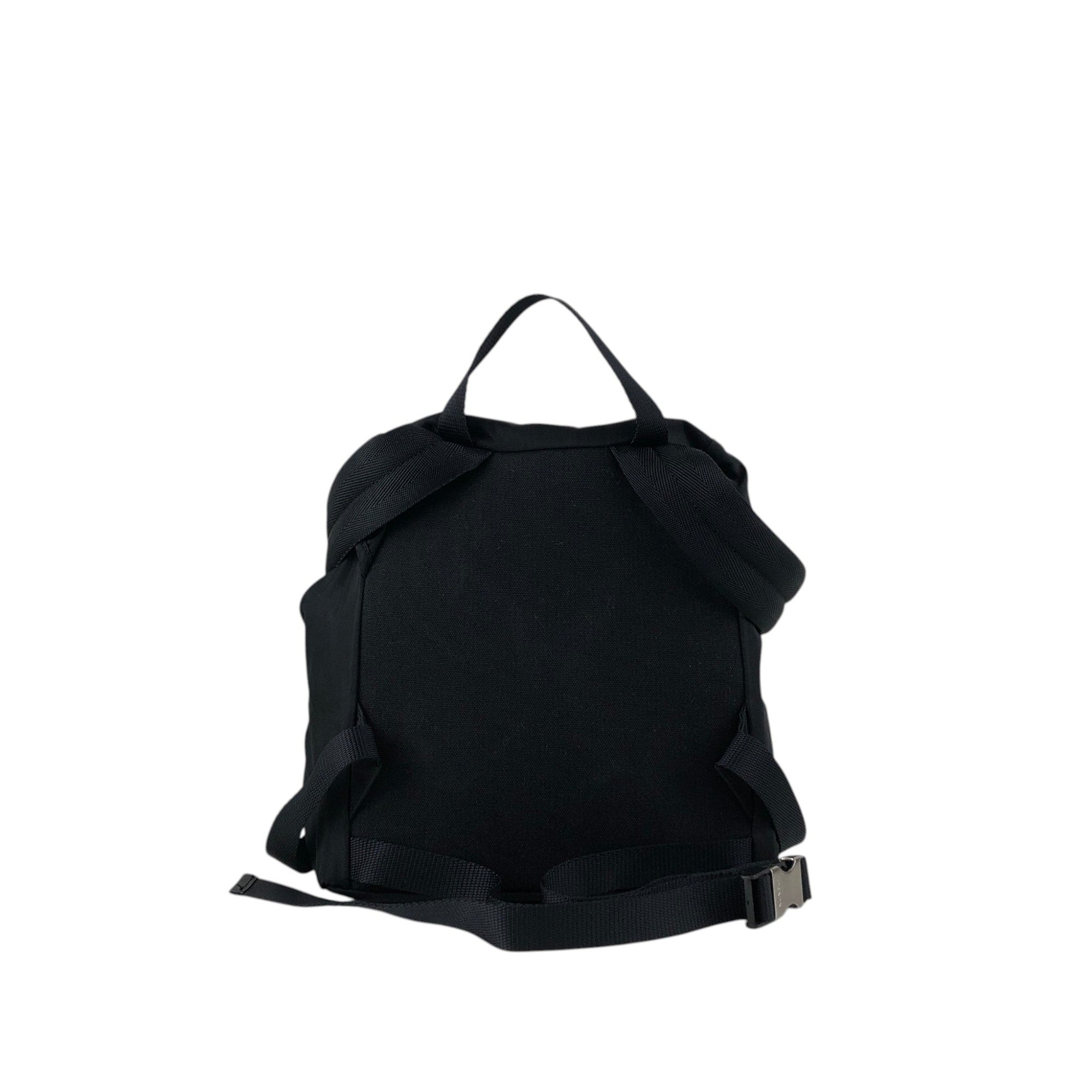 日本代表 2009年モデル ブラックバックパック PRADA Tessuto Triangle Logo Front Buckle Backpack Black Vintage