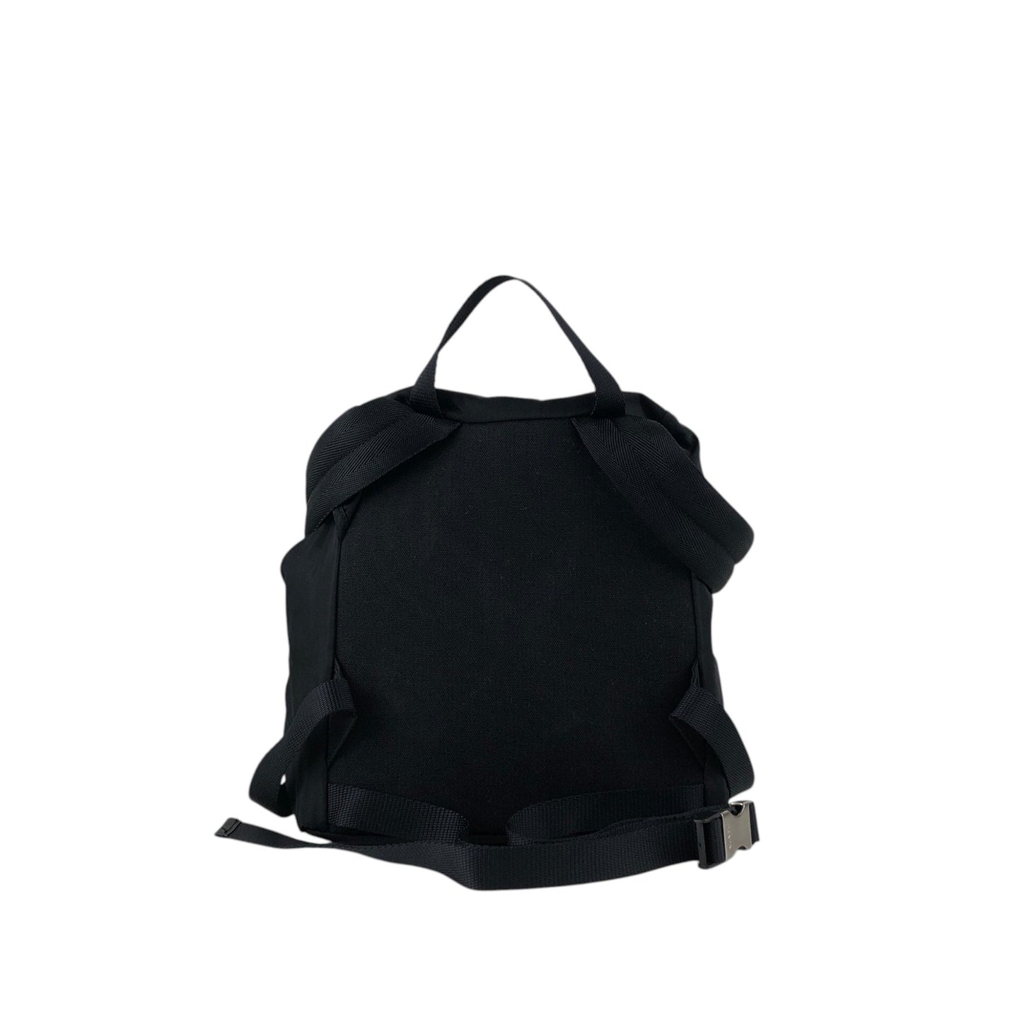 PRADA Tessuto Triangle Logo Front Buckle Backpack Black Vintage jmakxv