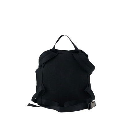 PRADA Tessuto Triangle Logo Front Buckle Backpack Black Vintage jmakxv