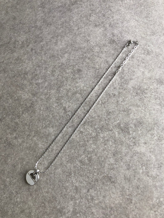 Christian Dior Logo Motif Necklace Silver Vintage vcvei6