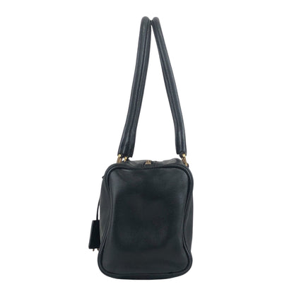 PRADA Logo Embossed Handbag Black Vintage fu6tga