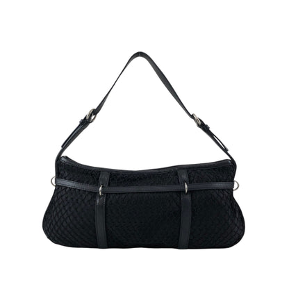 PRADA Tessuto Triangle Logo Shoulder bag Black Vintage 7hmnip