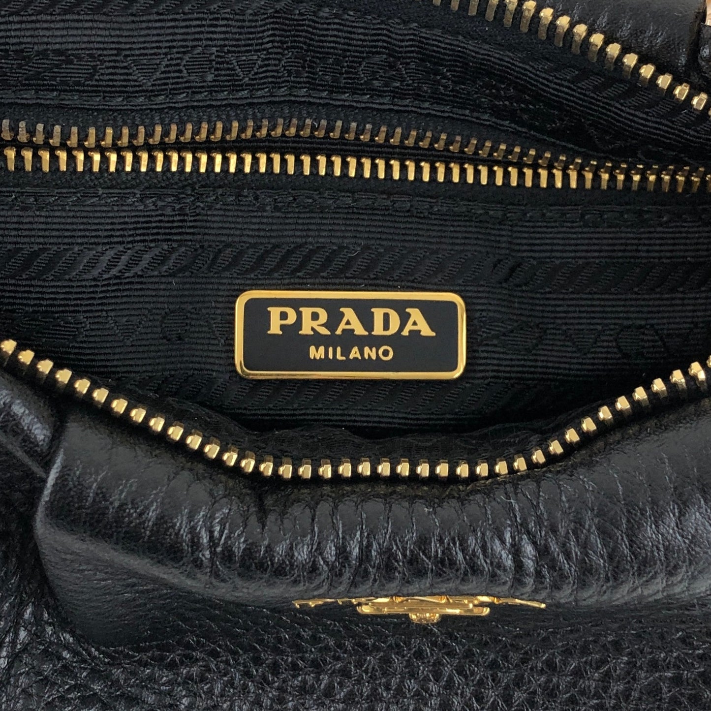 PRADA 標誌小號鏈條手提包袋黑色復古 wy5iwt