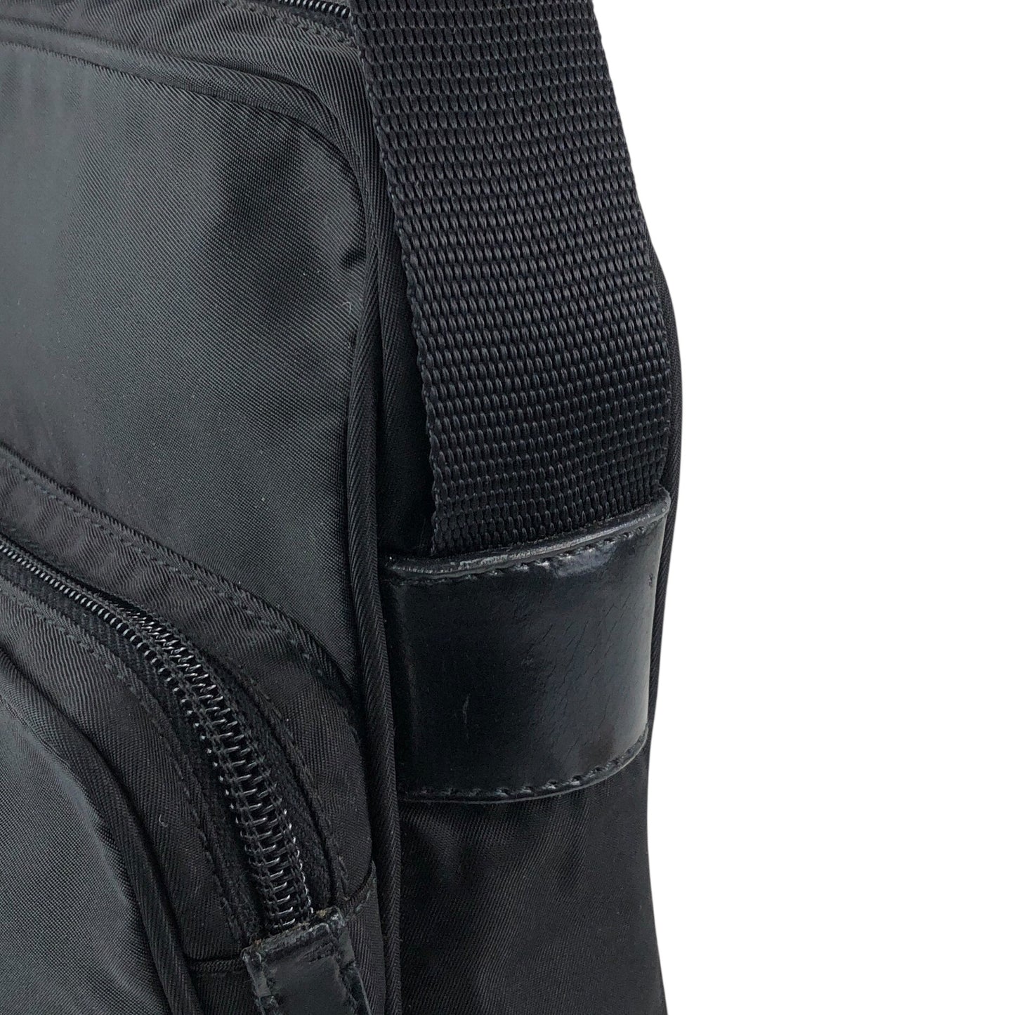 PRADA Tessuto Triangle Logo Small Shoulder bag Black Vintage 2vvf25