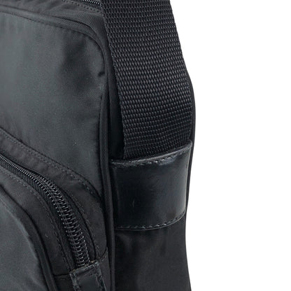 PRADA Tessuto Triangle Logo Small Shoulder bag Black Vintage 2vvf25