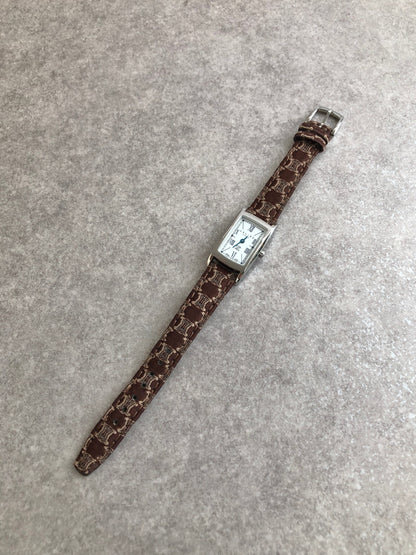 CELINE Macadam Blason Watch Brown Vintage mhphxp