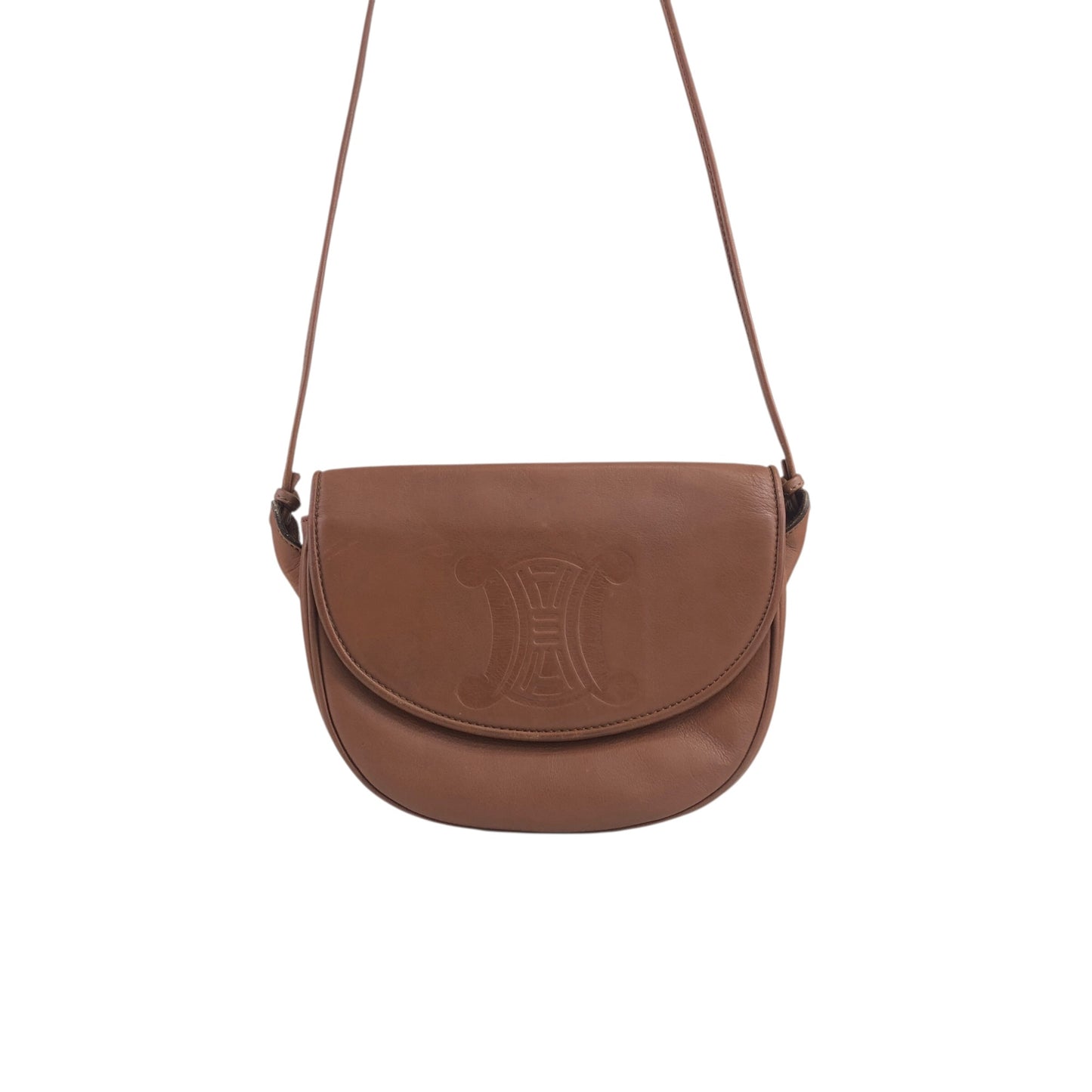 CELINE Blason Round Shoulder bag Brown Vintage krviby